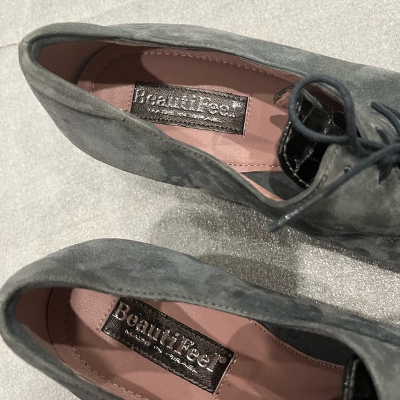 [39/8-8.5] Beautifeel Taupe-Brown Suede Lace Up Pumps Heels NWOT - Picture 2 of 7